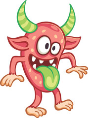 cute red monster male illustration