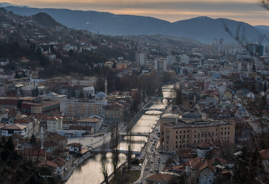 view of Sarajevo from the top of the mountain .