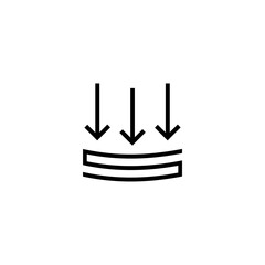 External pressure icon, vector sign on white