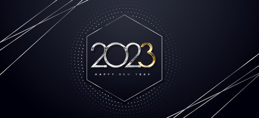 2023 Happy New Year Greeting Card Background