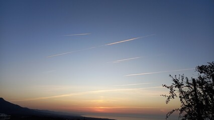 sunset over the lake