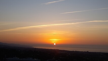 sunset over the city