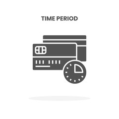 Credit Card Time Period glyph icon. Can used for web, app, digital product, presentation, UI and many more.