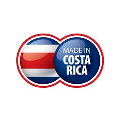 Costa Rica flag, vector illustration on a white background