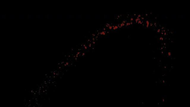 4K blood splatter effect on transparent background.background footage motion graphics, or as a background or overlay 4K drag and drop  editing software supporting blending modes.