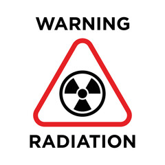Obraz premium radiation - nuclear warning sign icon vector design template in white background