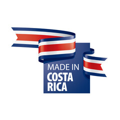 Costa Rica flag, vector illustration on a white background