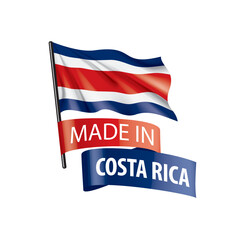 Costa Rica flag, vector illustration on a white background