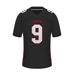 Realistic American football shirt of Atlanta, jersey template