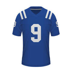 Realistic American football shirt of Indianapolis, jersey template