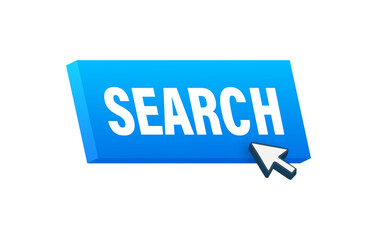 Search button and click, search Bar for browser. Vector stock illustration