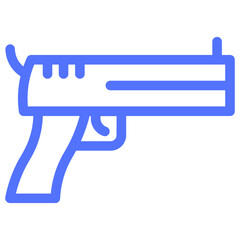 fire gun pistol weapon line icon