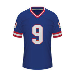 Realistic American football shirt of New York Giants, jersey template