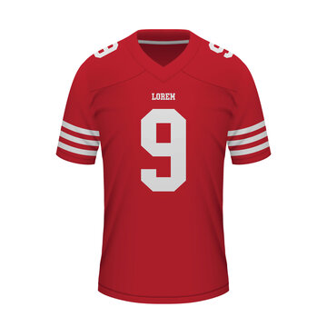 Realistic American football shirt of San Francisco, jersey template