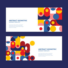 Flat abstract geometric banner template