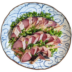 カツオのたたき 皿盛り付けイメージ 背景透過