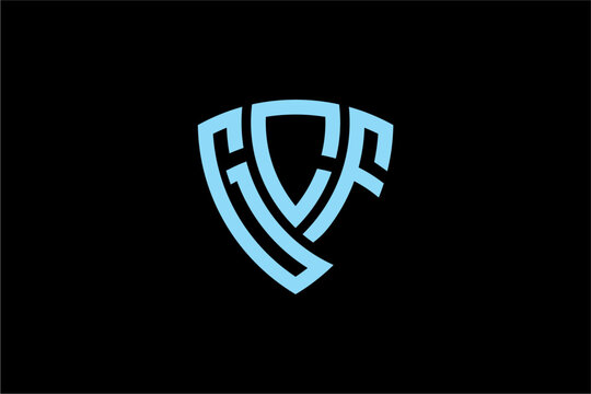GCF creative letter shield logo design vector icon illustration