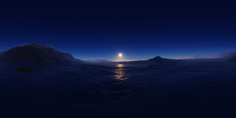 360 degree surface of cold extrasolar planet. Equirectangular projection, environment map. HDRI spherical panorama
