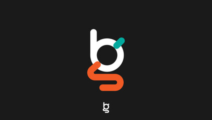 combined small alphabet letter BG, GB logo design