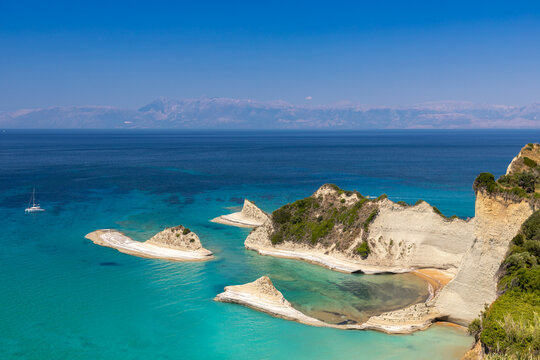 Klippen von Kap Drastis, Korfu, Griechenland