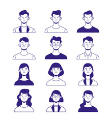 People avatars illustration set