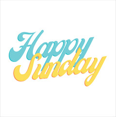 Fototapeta premium vintage style happy Sunday text calligraphy vector 