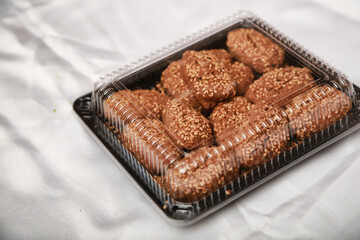 Cookies on a box, sweet bakery