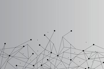 White network. Abstract connection on blue background. Network technology background with dots and lines for desktop. Ai background. Modern abstract concept. Line background, network technology vector