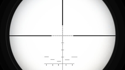 Realistic sniper sight with measuring marks, isolated sniper scope templates on transparent...