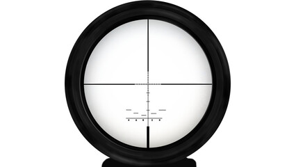 Realistic sniper sight with measuring marks, isolated sniper scope templates on transparent background.Sniper view Crosshairs scope.Realistic optical sight. - obrazy, fototapety, plakaty