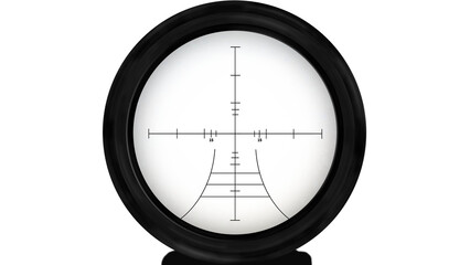 Realistic sniper sight with measuring marks, isolated sniper scope templates on transparent background.Sniper view Crosshairs scope.Realistic optical sight. - obrazy, fototapety, plakaty