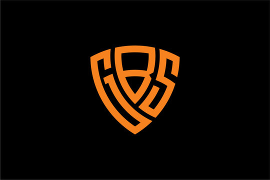 GBS creative letter shield logo design vector icon illustration