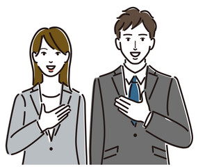 会社員　男性　女性　ビジネスパーソン　おまかせください