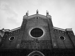 THE BASILICA OF SS. GIOVANNI AND PAOLO, in black and white