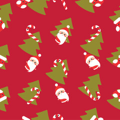 Simple Christmas seamless pattern with New Year elements.