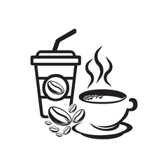 coffee cup icon. vector illustration logo