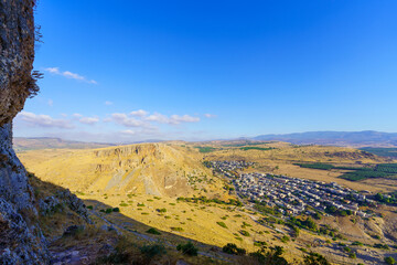 Rocks, cliffs, and footpath, in Mount Arbel National Park