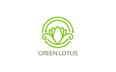 green lotus spa and beauty logo design templates
