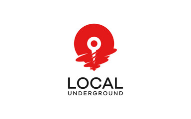 local underground building and construction logo design templates