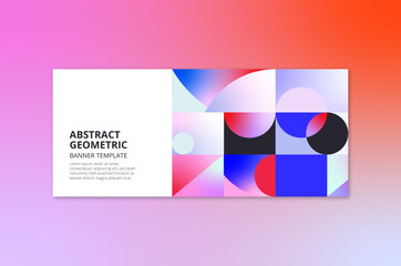 Abstract gradient geometric banner template
