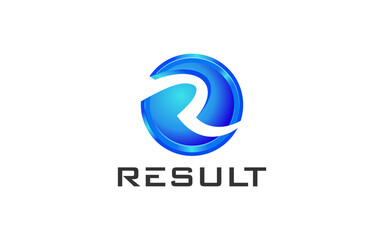 letter r technology logo design templates