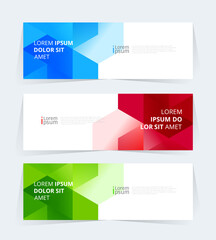 Geometric banner design with Vector presentation template.