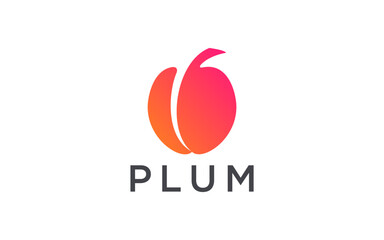 plum and fruit logo design templates