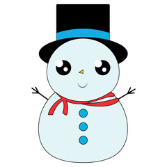 Funny snowman. On a white isolated background