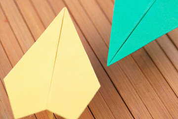 paper airplane on bamboo slips