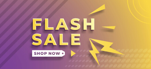 Banner promotion flash sale gradient vector