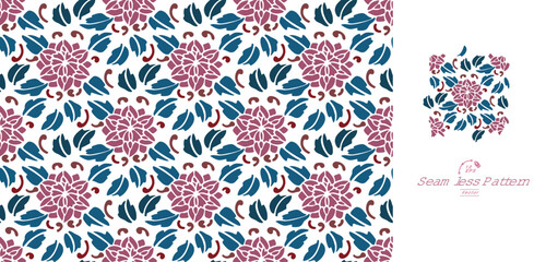 Oriental flower seamless pattern