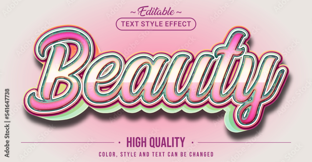 Poster editable text style effect - beauty text style theme.
