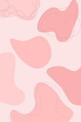 pink background with irregular geometric shapes and lines