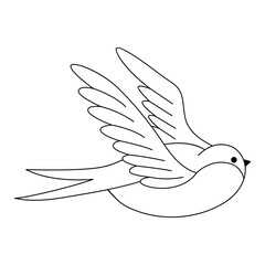 Martlet tattoo in y2k, 1990s, 2000s style. Emo goth element design. Old school tattoo. Vector illustration